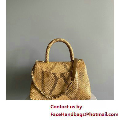 CHANEL COCO Top Handle Bag in python leather GOLD 2025