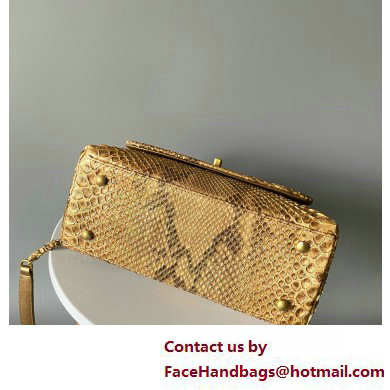 CHANEL COCO Top Handle Bag in python leather GOLD 2025