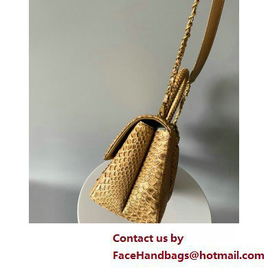 CHANEL COCO Top Handle Bag in python leather GOLD 2025