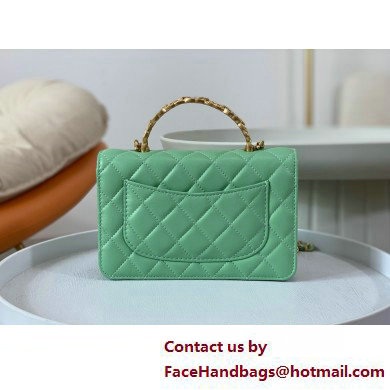 CHANEL GREEN Wallet on Chain IN Shiny Lambskin AP3944 2025