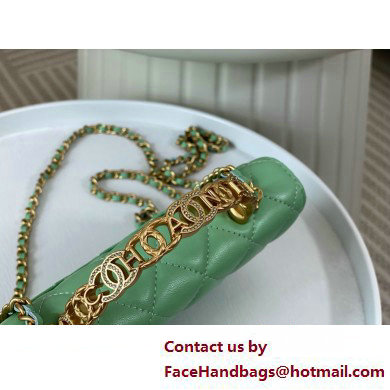 CHANEL GREEN Wallet on Chain IN Shiny Lambskin AP3944 2025