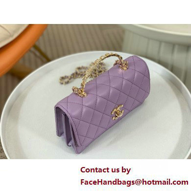 CHANEL LAMBSKIN Clutch with Chain AP3797 purple 2025