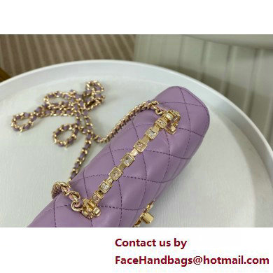 CHANEL LAMBSKIN Clutch with Chain AP3797 purple 2025