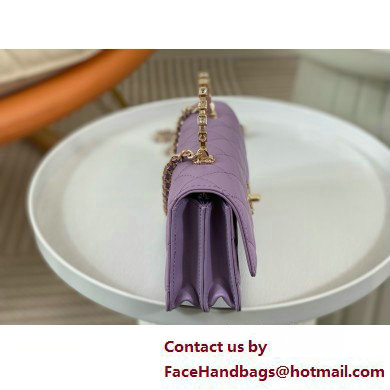 CHANEL LAMBSKIN Clutch with Chain AP3797 purple 2025