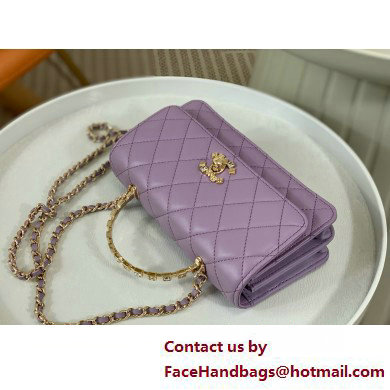 CHANEL LAMBSKIN Clutch with Chain AP3797 purple 2025