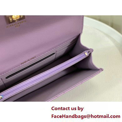 CHANEL LAMBSKIN Clutch with Chain AP3797 purple 2025