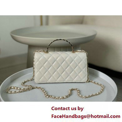 CHANEL LAMBSKIN Clutch with Chain AP3797 white 2025