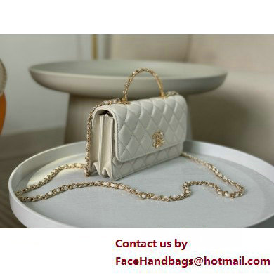 CHANEL LAMBSKIN Clutch with Chain AP3797 white 2025