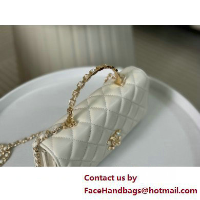 CHANEL LAMBSKIN Clutch with Chain AP3797 white 2025