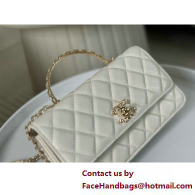 CHANEL LAMBSKIN Clutch with Chain AP3797 white 2025