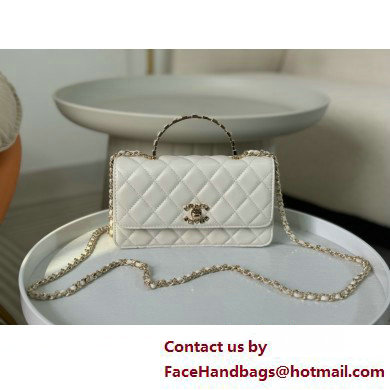 CHANEL LAMBSKIN Clutch with Chain AP3797 white 2025