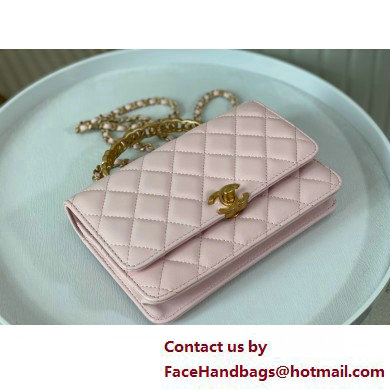 CHANEL Light Pink Wallet on Chain IN Shiny Lambskin AP3944 2025