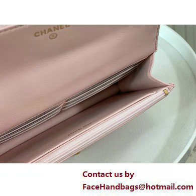 CHANEL Light Pink Wallet on Chain IN Shiny Lambskin AP3944 2025