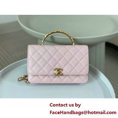 CHANEL Light Pink Wallet on Chain IN Shiny Lambskin AP3944 2025