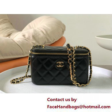 CHANEL Shiny Crumpled Calfskin Clutch with Chain AP3784 black 2025