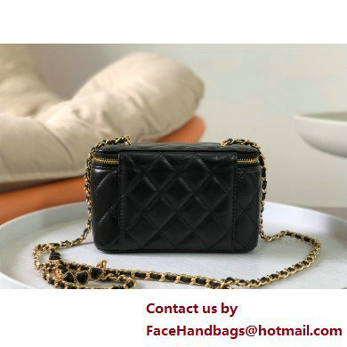 CHANEL Shiny Crumpled Calfskin Clutch with Chain AP3784 black 2025