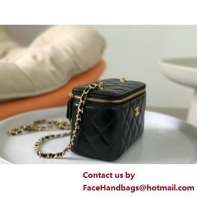 CHANEL Shiny Crumpled Calfskin Clutch with Chain AP3784 black 2025