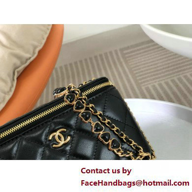 CHANEL Shiny Crumpled Calfskin Clutch with Chain AP3784 black 2025