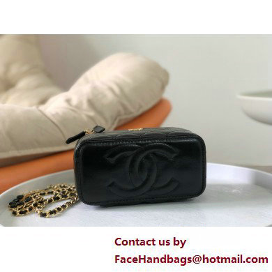 CHANEL Shiny Crumpled Calfskin Clutch with Chain AP3784 black 2025