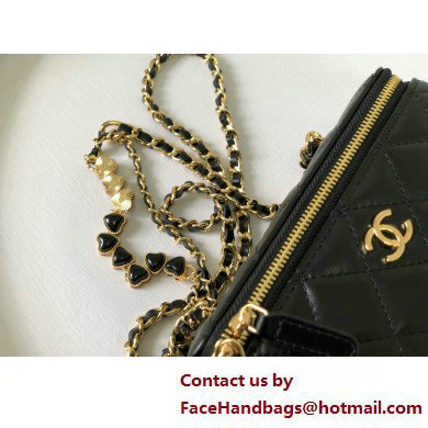 CHANEL Shiny Crumpled Calfskin Clutch with Chain AP3784 black 2025