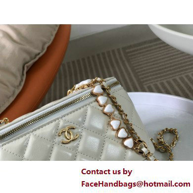 CHANEL Shiny Crumpled Calfskin Clutch with Chain AP3784 white 2025