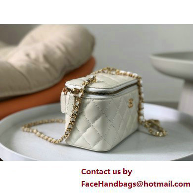 CHANEL Shiny Crumpled Calfskin Clutch with Chain AP3784 white 2025