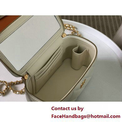 CHANEL Shiny Crumpled Calfskin Clutch with Chain AP3784 white 2025