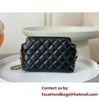 CHANEL Shiny Crumpled Calfskin Clutch with Chain AP3787 black 2025