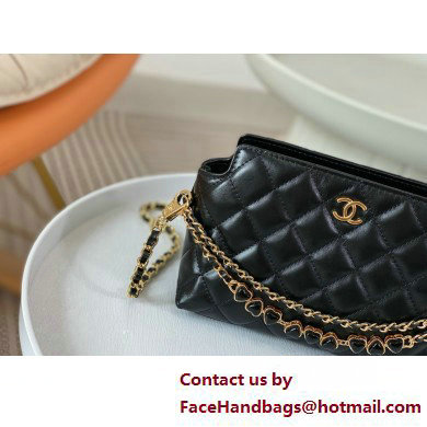 CHANEL Shiny Crumpled Calfskin Clutch with Chain AP3787 black 2025