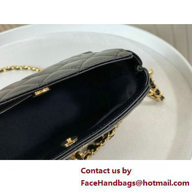 CHANEL Shiny Crumpled Calfskin Clutch with Chain AP3787 black 2025