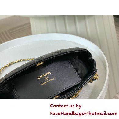 CHANEL Shiny Crumpled Calfskin Clutch with Chain AP3787 black 2025