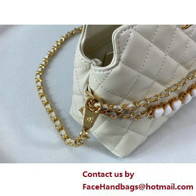 CHANEL Shiny Crumpled Calfskin Clutch with Chain AP3787 white 2025