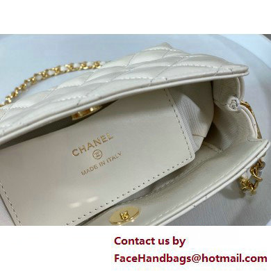 CHANEL Shiny Crumpled Calfskin Clutch with Chain AP3787 white 2025