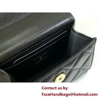 CHANEL Shiny Crumpled Lambskin small Clutch with Chain AP3802 black 2025