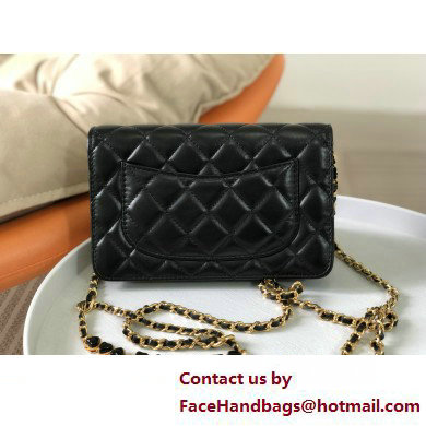 CHANEL Wallet on Chain IN Shiny Crumpled Calfskin AP3785 BLACK 2025