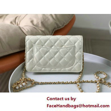 CHANEL Wallet on Chain IN Shiny Crumpled Calfskin AP3785 WHITE 2025