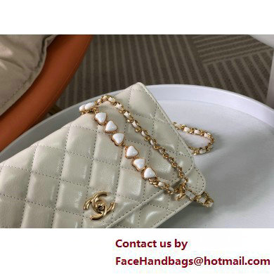 CHANEL Wallet on Chain IN Shiny Crumpled Calfskin AP3785 WHITE 2025