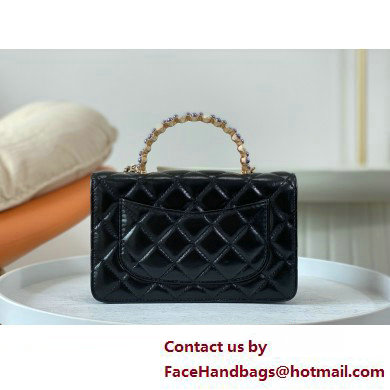 CHANEL Wallet on Chain IN Shiny Crumpled Lambskin AP3801 black 2025