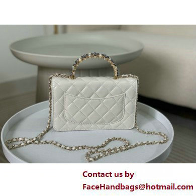 CHANEL Wallet on Chain IN Shiny Crumpled Lambskin AP3801 white 2025