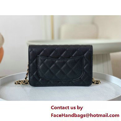 CHANEL Wallet on Chain IN Shiny Grained Calfskin AP3971 BLACK 2025