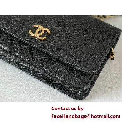 CHANEL Wallet on Chain IN Shiny Grained Calfskin AP3971 BLACK 2025