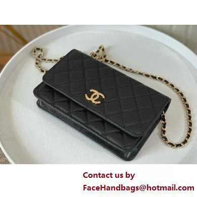 CHANEL Wallet on Chain IN Shiny Grained Calfskin AP3971 BLACK 2025