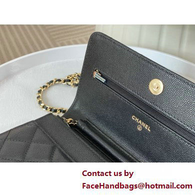 CHANEL Wallet on Chain IN Shiny Grained Calfskin AP3971 BLACK 2025