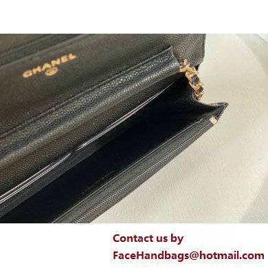 CHANEL Wallet on Chain IN Shiny Grained Calfskin AP3971 BLACK 2025