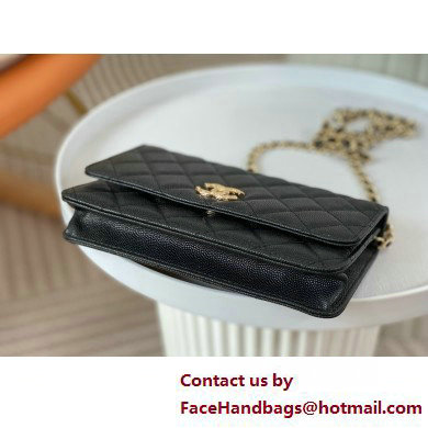 CHANEL Wallet on Chain IN Shiny Grained Calfskin AP3971 BLACK 2025