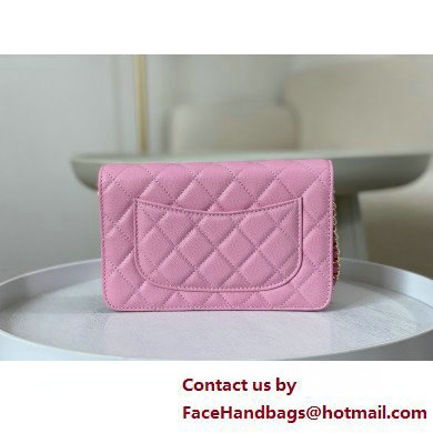 CHANEL Wallet on Chain IN Shiny Grained Calfskin AP3971 PINK 2025