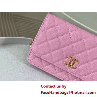 CHANEL Wallet on Chain IN Shiny Grained Calfskin AP3971 PINK 2025