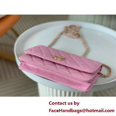 CHANEL Wallet on Chain IN Shiny Grained Calfskin AP3971 PINK 2025