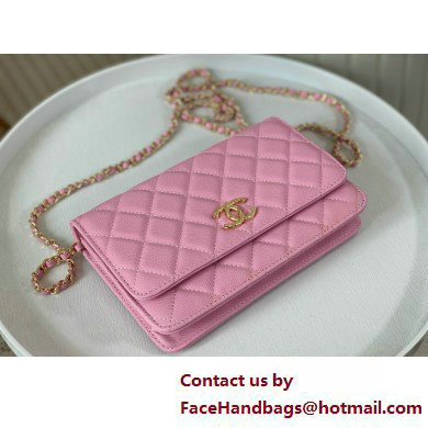 CHANEL Wallet on Chain IN Shiny Grained Calfskin AP3971 PINK 2025