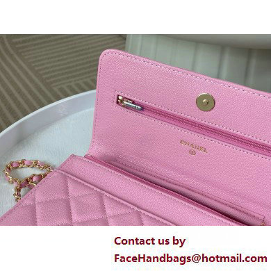 CHANEL Wallet on Chain IN Shiny Grained Calfskin AP3971 PINK 2025